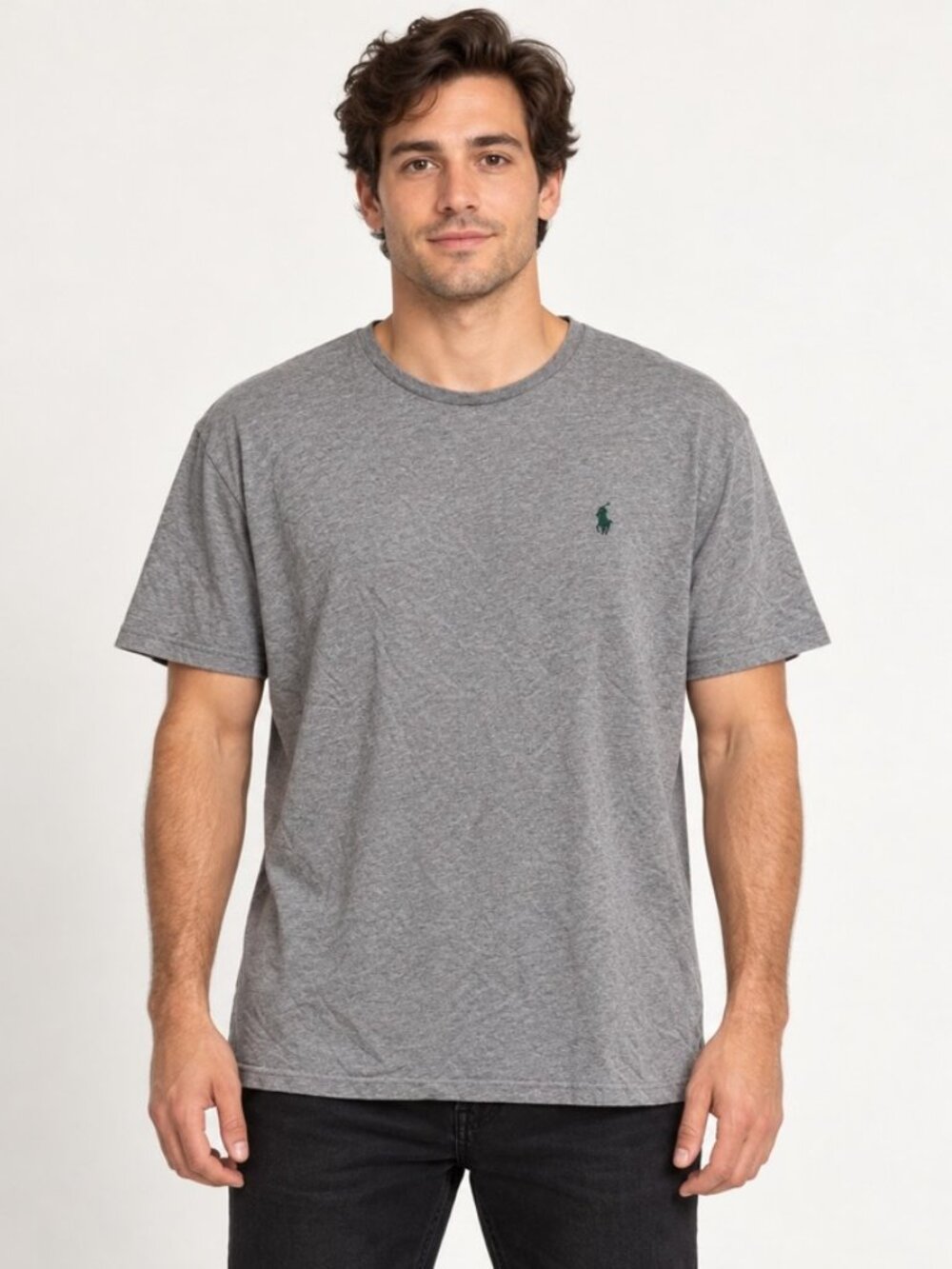 Polo Ralph Lauren Grey Crewneck T-Shirt Green Pony Logo XL